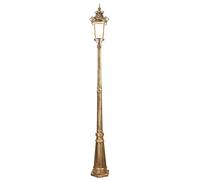asdchZen Farola De Exterior, Farol De Jardín Europeo E27, Poste Alto De Cristal, Vintage, De Un Solo Cabezal, Ip55, Impermeable, De Metal Y Aluminio, para Exteriores, Altura 2,9 M, 220 Cm