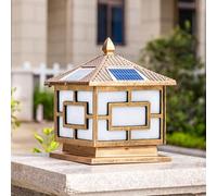 asdchZen Farola De Jardín con Energía Solar, Pilar De Aluminio, Estilo Retro, para Exteriores, Impermeable, para Vallas De Calle, Patios, Porches, Césped, Un Color, Altura: 45 Cm