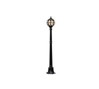asdchZen Farola De Poste Alto con Forma De Globo De Cristal Retro Creativo, E27, De Un Solo Cabezal, De Aluminio, para Exteriores, Ip55, Impermeable, para Jardín, Balcón, Césped, Decorativa, 140 Cm