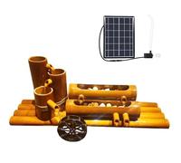 asdchZen Fuente De Agua De Bambú Estilo Feng Shui, Fuente De Agua Solar para Jardín Zen, Entrada De Agua Oculta, Acuario De Jardín para Uso Interior Y Exterior, 60 Cm, 50 Cm