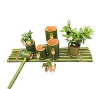 asdchZen Fuente De Agua De Bambú Natural con Bomba, Kit De Decoración con Rueda De Agua Giratoria, Fuentes Zen Feng Shui, para Patio, Jardín, Estanque, Acuario, 50 Cm, 50 Cm