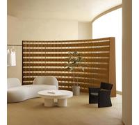 asdchZen Hollowout Paper Room Divider Indoor Partition Wall Folding Privacy Screens Paper Retractable Room Divider Folding Paper Room Divider Paper Portable Room Dividers Partitio,Brown-100-200Cm