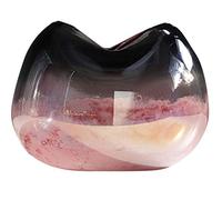 asdchZen Jarrón De Cristal para Flores, Moderno Y Minimalista, para Decoración De Sala De Estar, Estilo Nórdico, Ligero, De Lujo, Creativo, Hidropónico, Color Rosa, 19 X 19 X 13 Cm.