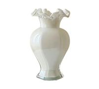 asdchZen Jarrón De Flores De Cristal con Brillo Perlado De Colores, con Forma De Cola De Pez, Ideal para Decorar El Hogar, El Comedor Y La Entrada, Color Blanco.