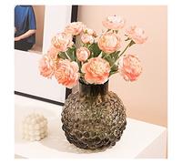 asdchZen Jarrón De Flores De Estilo Creativo Ins, Jarrón De Cristal con Burbujas De Gran Tamaño, Decoración para Sala De Estar, Arreglo Floral Hidropónico, Red Roja, Luz De Lujo, S