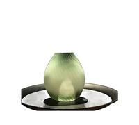 asdchZen Jarrón De Vidrio Ondulado Verde Mate: Elegante Decoración De Suelo para Espacios Habitables, Arreglos Florales, Adornos Hidropónicos O De Flores Secas | Apto para Diversas Habitaciones