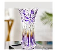 asdchZen Jarrón para Flores, Decoración De Jarrones, Arreglo Floral para Sala De Estar, Vidrio Transparente Seco, Estilo Chino, Morado, 35 Cm