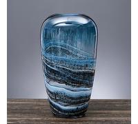 asdchZen Jarrón Vintage De Cristal Azul: Elegante Decoración De Suelo Grande para Bodas, Hogar Y Mucho Más.