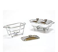 asdchZen Juego De Buffet Rectangular con Plato Calentador para Catering, con Bandeja Y Tapa, Ideal para Bodas, Fiestas, Banquetes Y Eventos De Catering.