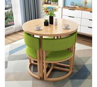 asdchZen Juego De Mesa De Comedor Redonda Moderna con 4 Sillas, Mesa De Conferencias De 80 Cm para Cocina Y Sala De Estar, Elegante Mueble De Comedor, Ideal para Espacios Pequeños, Un Solo Color, A7