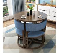 asdchZen Juego De Mesa De Comedor Redonda Moderna con 4 Sillas - Mesa De Conferencias De 80 Cm para Cocina Y Sala De Estar, Solución Elegante Y Compacta, Un Solo Color, B5