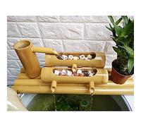 asdchZen Kit De Fuente De Bambú, Fuente De Agua De Bambú Hecha A Mano para Jardín, Fuente para Interiores/Exteriores, 80 Cm + Cubo con Filtro para Decoración.