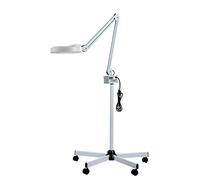 asdchZen Lámpara Led con Lupa 5X, Soporte De Suelo con Ruedas, Brazo Giratorio Ajustable, Lupa De Belleza para Tatuajes, Plegable, Sin Sombras, para Salón De Belleza, SPA, Uñas Y Cuidado De La Piel.