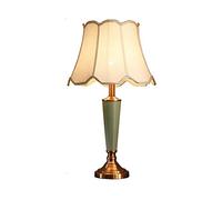 asdchZen Lámparas De Mesa para Sala De Estar, Lámpara Moderna De Cerámica para Dormitorio, Lámpara De Mesita De Noche Estilo Rústico con Interruptor De Botón Y Pantalla De Tela, Bombillas E26-E,D