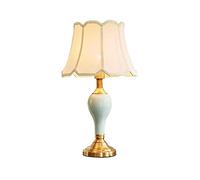 asdchZen Lámparas De Mesa para Sala De Estar, Lámpara Moderna De Cerámica para Dormitorio, Lámpara De Mesita De Noche Estilo Rústico con Interruptor De Botón Y Pantalla De Tela, Bombillas E26-E,B