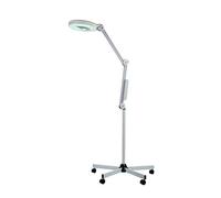 asdchZen Lupa, Lámpara Facial con Aumento 5X, Lente De Cristal Led, Soporte De Suelo Ajustable con Ruedas Y Brazo Giratorio para Salones De Belleza, Manicura, Tatuajes Y Cuidado De La Piel.