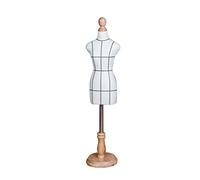 asdchZen Maniquí De Costura, Mini Maniquí De Medio Cuerpo para Costura, Expositor De Torso con Base De Madera Maciza, Ideal para Sastrería, Diseño De Moda Y Manualidades, C, 45660