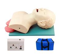 asdchZen Maniquí De Intubación, Modelo Médico para Entrenamiento, Modelo De Enseñanza con Alerta Electrónica Y Bolsa De Almacenamiento.