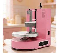 asdchZen Máquina Eléctrica Automática para Decorar Pasteles - Alisadora De Crema De Mantequilla con Velocidad Ajustable Y Plato Giratorio De 60-300 RPM para Un Glaseado Suave En Pasteles, Color Rosa.