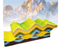 asdchZen Modelo 3D De Tectónica De Placas, Modelo De Evolución De La Estructura Plegada para La Enseñanza De Geografía, Material Didáctico para La Clase De Geología Escolar.