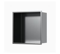asdchZen Nicho De Ducha Cuadrado, Estante De Baño De Un Solo Estante, Nicho De Pared Empotrado De Acero Inoxidable 304, para Instalación En La Pared del Hogar, Gris