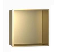 asdchZen Nicho De Ducha Cuadrado, Estante De Baño De Un Solo Estante, Nicho De Pared Empotrado De Acero Inoxidable 304, para Instalación En La Pared del Hogar, Gris, Dorado