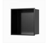 asdchZen Nicho De Ducha Cuadrado, Estante De Baño De Un Solo Estante, Nicho De Pared Empotrado De Acero Inoxidable 304, para Instalación En La Pared del Hogar, Gris, Negro