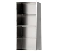 asdchZen Nicho De Ducha De Acero Inoxidable, Estante De Almacenamiento Empotrado De Varios Niveles para Baño, Cocina, Dormitorio Y Sala De Estar, Fácil Instalación, Negro, 28 X 120 X 12,5 Cm
