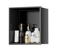 asdchZen Nicho De Pared para Ducha, Sin Azulejos, De Acero Inoxidable 304, Organizador De Un Solo Estante, Ideal para Múltiples Usos, Gris Y Negro.