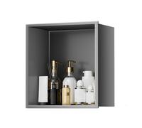 asdchZen Nicho De Pared para Ducha, Sin Azulejos, De Acero Inoxidable 304, Organizador De Un Solo Estante, Ideal para Múltiples Usos, Gris.