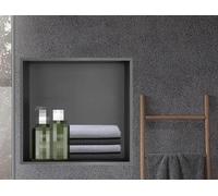 asdchZen Nicho Empotrado para Pared De Ducha, Organizador De Acero Inoxidable con Un Solo Estante, Sin Necesidad De Azulejos, Fácil De Guardar, para Decoración del Hogar Y Baño (Gris)