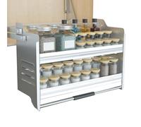asdchZen Organizador De Gabinetes Abatibles: Estantes Abatibles para Gabinetes De Cocina De 2 Niveles, Sistema De Estantes para Cubiertos Y Especias Extraíbles, Tablero Ahorrador,Cabinet 500mm