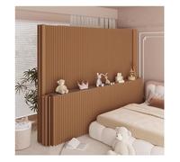 asdchZen Paper Room Divider, Room Divider Art Deco Room Divider Folding Privacy Screen, Lightweight Tear Resistant Paper Display Rack with Shelves, Brown Decorative Wall Divider F,Brown-6.56X9.84Ft