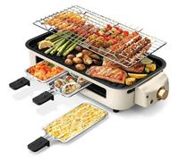 asdchZen Parrilla Eléctrica De Interior, Plancha Y Sartén Multifuncional para Freír Y Hornear, Parrilla De Sobremesa Fácil De Limpiar para Uso Doméstico.