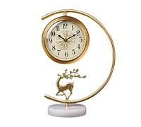 asdchZen Reloj De Escritorio Chino, Reloj De Escritorio De Cobre Puro para Sala De Estar, Adornos De Escritorio, Reloj De Moda para El Hogar, Reloj De Escritorio Silencioso con Forma De Ciervo