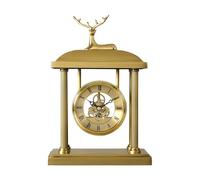 asdchZen Reloj De Escritorio Estilo Granja Dorado, Ligero, De Lujo, Moderno, para Sala De Estar, De Cobre, con Acabado Mate, Accesorios De Decoración para El Hogar Y Chimenea.