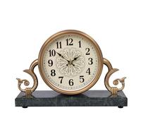 asdchZen Relojes De Mesa De Estilo Rústico Vintage, Decoración De Lujo, Reloj De Escritorio Silencioso De Metal para Sala De Estar, Dormitorio, Mesita De Noche O Chimenea.,Green