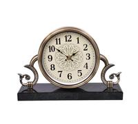 asdchZen Relojes De Mesa De Estilo Rústico Vintage, Decoración De Lujo, Reloj De Escritorio Silencioso De Metal para Sala De Estar, Dormitorio, Mesita De Noche O Chimenea.,Black
