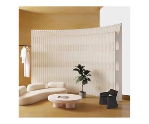 asdchZen Retractable Paper Room Divider - Adjustable DIY Decorative Privacy Screen Partition For Indoor Use - Versatile Deformable Room Divider,White-2.5X1.8 M/8.2X5.9 Ft,White-2.5X1.8 M/8.2X5.9 Ft