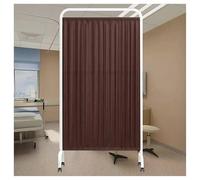 asdchZen Room Dividers Panels, 1/2/3/4/5 Panel Hospital Privacy Screen,Foldable Sliding Room Divider,Movable Simple Screen with Pulleys,Easy To Move,For Ward Beauty Salon Emergenc,Brown-5-Panel