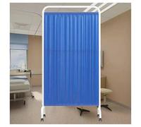 asdchZen Room Dividers Panels, 1/2/3/4/5 Panel Hospital Privacy Screen,Foldable Sliding Room Divider,Movable Simple Screen with Pulleys,Easy To Move,For Ward Beauty Salon Emergenc,Dark Blue-2-Panel