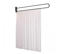 asdchZen Room Dividers Panels, 1Pcs Beauty Salon Partition Curtain,Room Divider with U-Shaped Support Rod and Curtain,Wall Mounted Track Rod,For Beauty Salon,Fitting Room,Bedroom,Beige-W 3.5