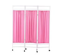 asdchZen Room Dividers Panels, 3-Panel Rolling Hospital Privacy Screen with Wheels,Room Divider Screen,180Cm High Foldable Screen For Clinics,Patient Rooms,Examination Rooms,Pink,Pink