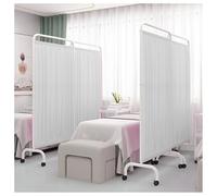 asdchZen Room Dividers Panels, Hospital Privacy Screen,Foldable Protective Screen,Removable Room Partition with Wheels,For Office/Restaurant/Beauty Salon/Hospital,White-4-Panel,White-4-Panel