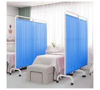 asdchZen Room Dividers Panels, Hospital Privacy Screen,Foldable Protective Screen,Removable Room Partition with Wheels,For Office/Restaurant/Beauty Salon/Hospital,Dark Blue-2-Pane,Dark Blue-2-Panel