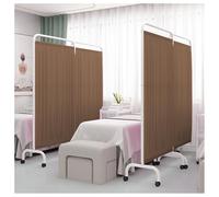 asdchZen Room Dividers Panels, Hospital Privacy Screen,Foldable Protective Screen,Removable Room Partition with Wheels,For Office/Restaurant/Beauty Salon/Hospital,Brown-4-Panel,Brown-4-Panel
