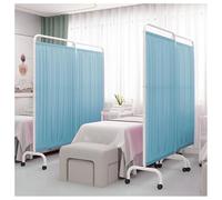 asdchZen Room Dividers Panels, Hospital Privacy Screen,Foldable Protective Screen,Removable Room Partition with Wheels,For Office/Restaurant/Beauty Salon/Hospital,Light Blue-5-Pan,Light Blue-5-Panel