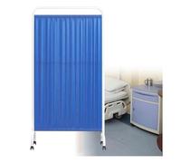 asdchZen Room Dividers Panels, Hospital Privacy Screen,Movable Room Partition with Universal Wheels,Foldable and Freely Splicable Screen,For Emergency Rooms Wards Beauty Salons ark Blue-1-Panel