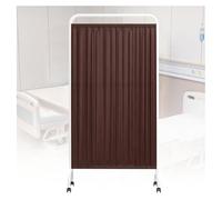 asdchZen Room Dividers Panels, Hospital Privacy Screens,Movable Room Partition with Universal Wheels,Foldable Protective Screens,Space Saving,For Ward Beauty Salon Emergency Room,Brown-2-Panel