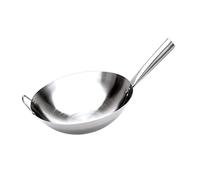 asdchZen Sartén Wok De Acero Inoxidable Antiadherente con Asa, 43 Cm Y 40 Cm